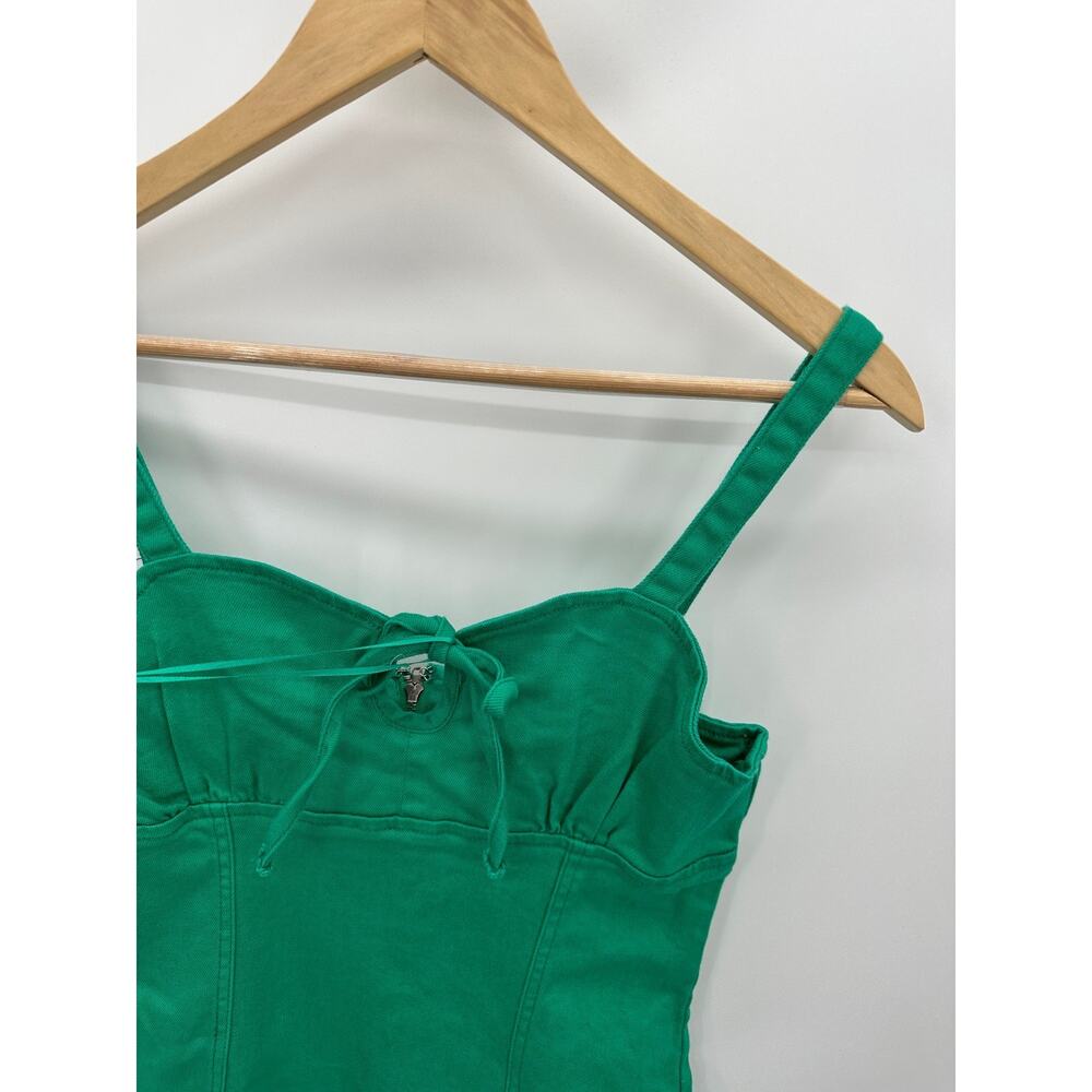 Gianni Bini Womens Kelly Green Denim Dress Size S Mini Summer Bodycon - Picture 4 of 7
